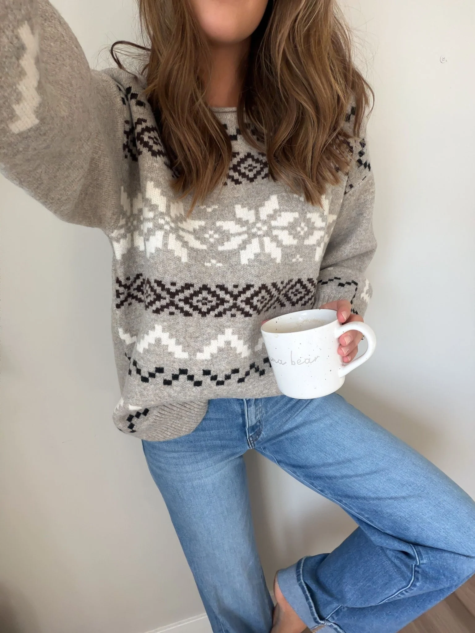 Stone Grey Snowflake Sweater - FINAL SALE - Image 13