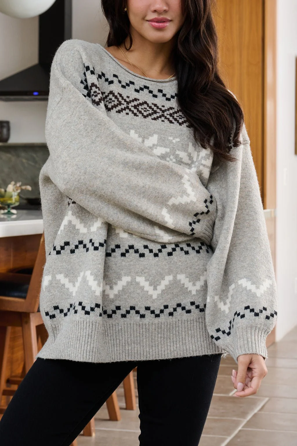 Stone Grey Snowflake Sweater - FINAL SALE - Image 8
