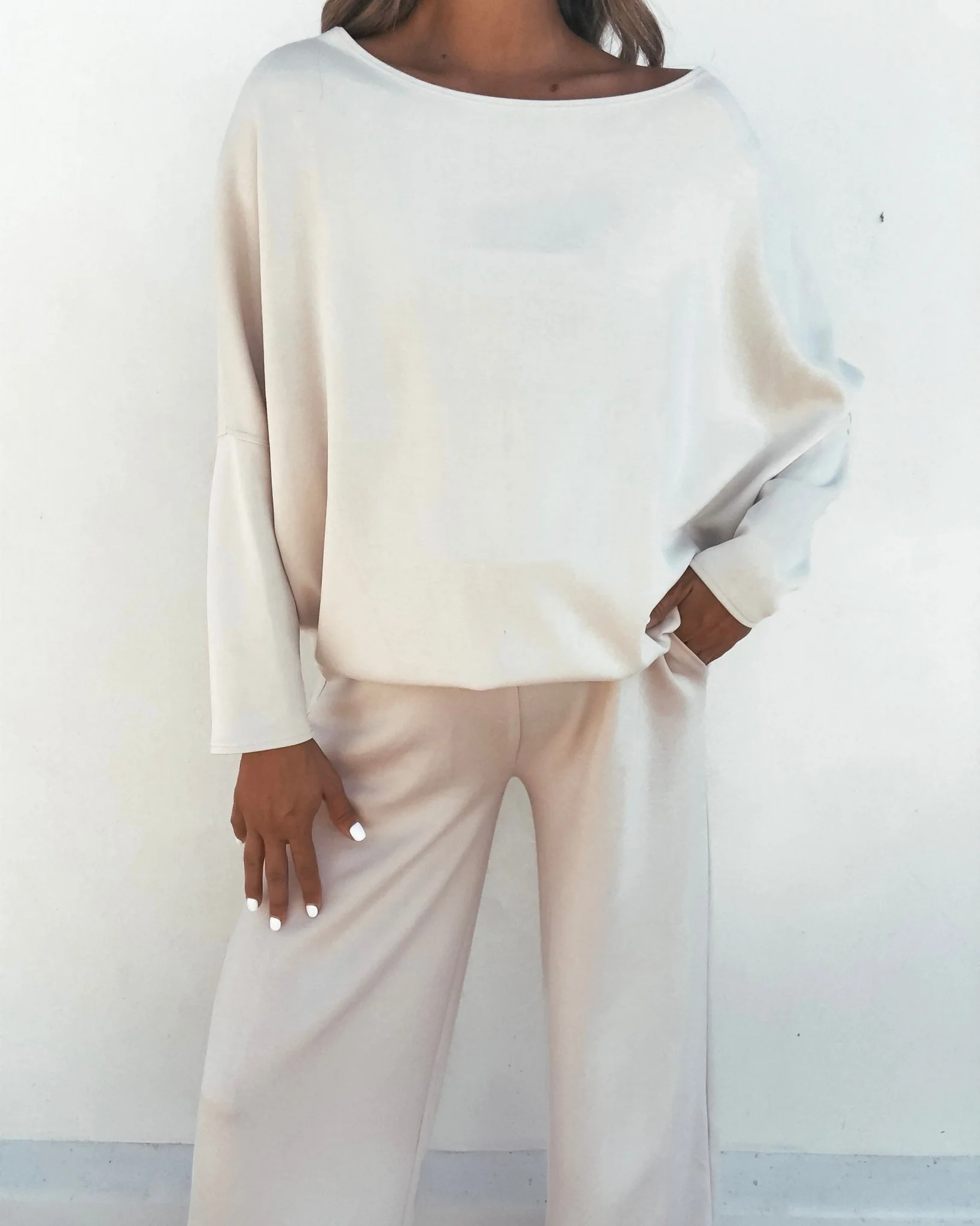 Stone Off The Shoulder Scuba Top - FINAL SALE - Image 3