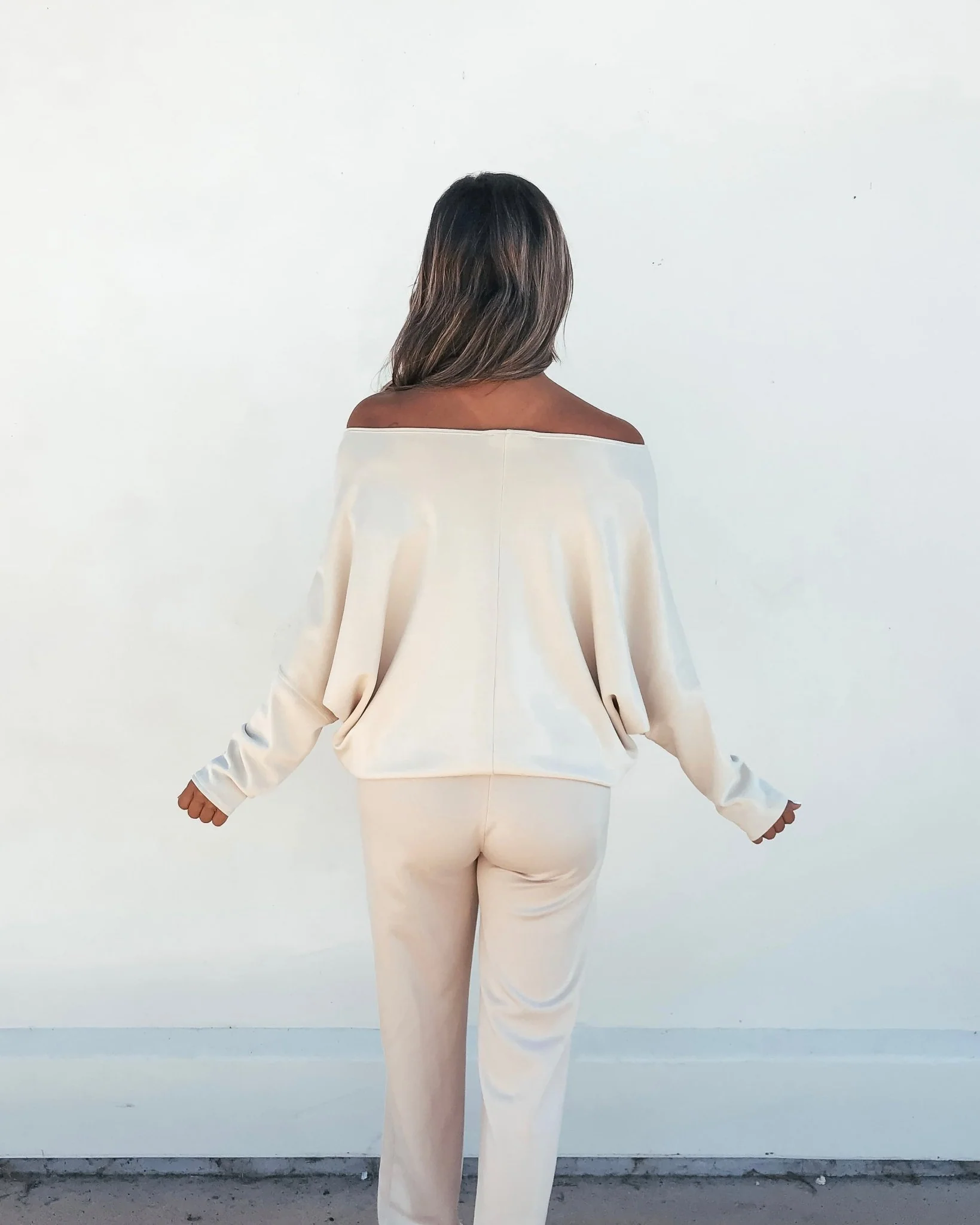 Stone Off The Shoulder Scuba Top - FINAL SALE - Image 4