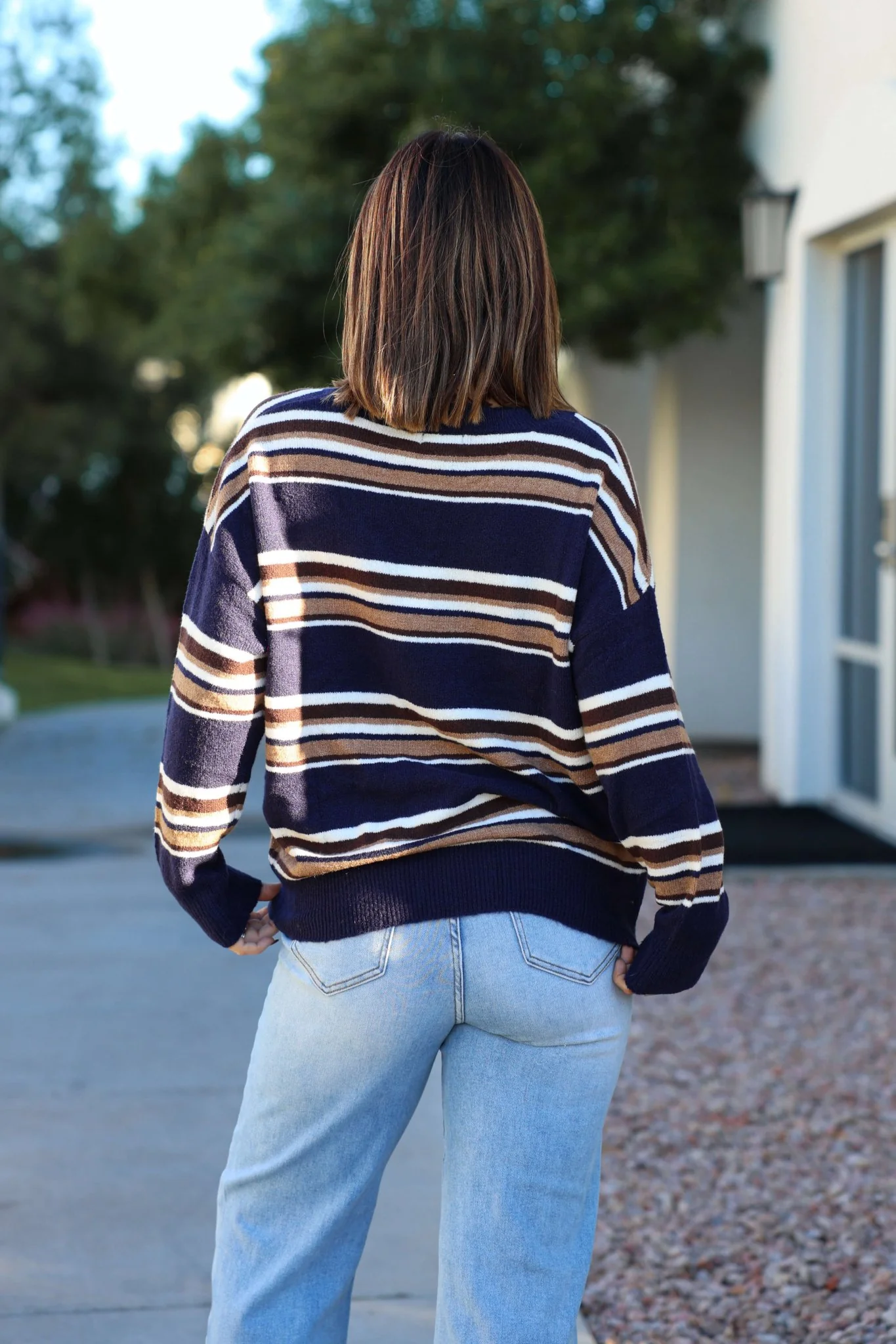 Street Chic Multi Navy Striped Sweater - FINAL SALE - Image 5