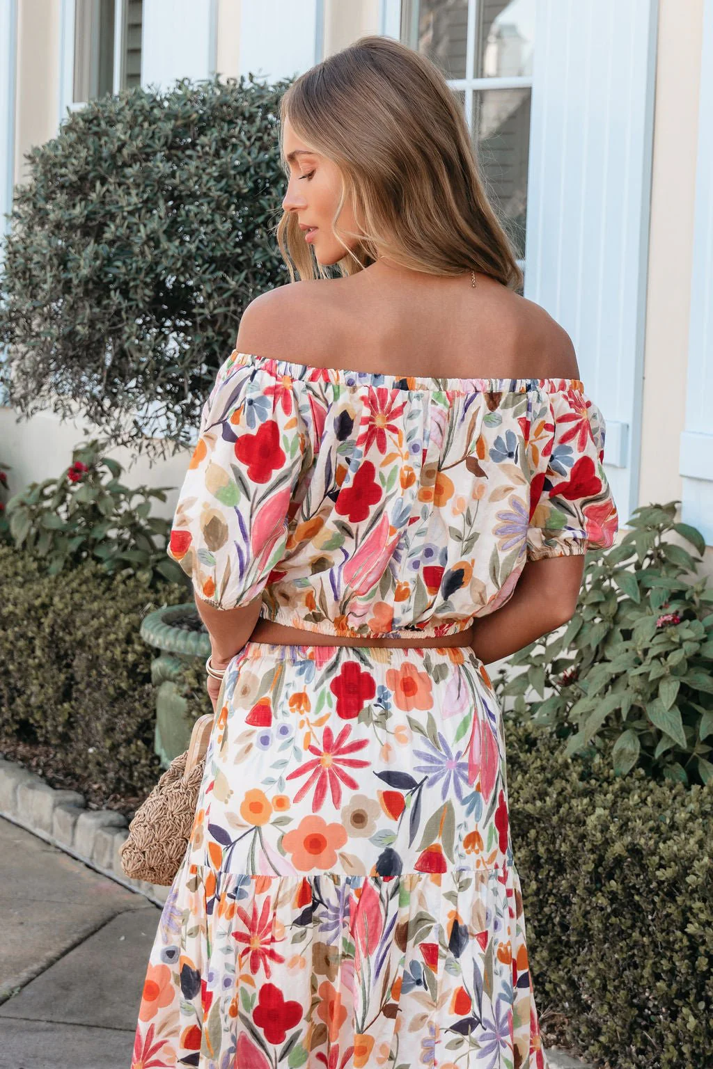 Sunset Bloom Multi Print Bubble Hem Top - Image 10