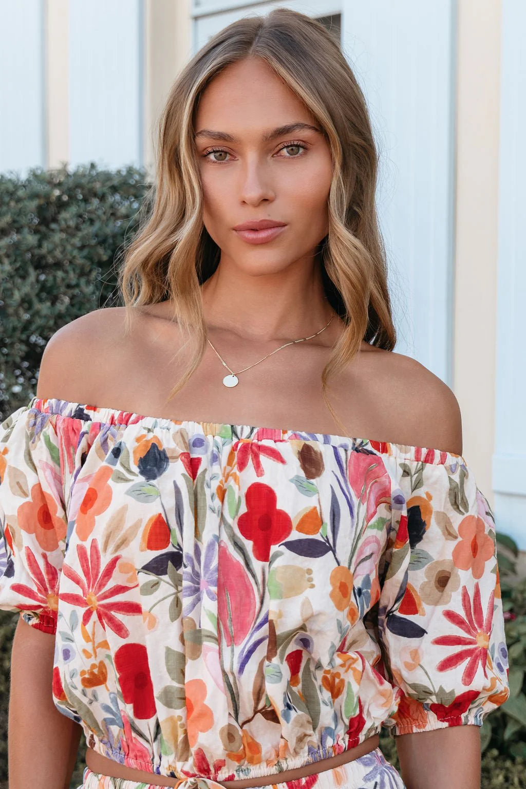 Sunset Bloom Multi Print Bubble Hem Top - Image 5