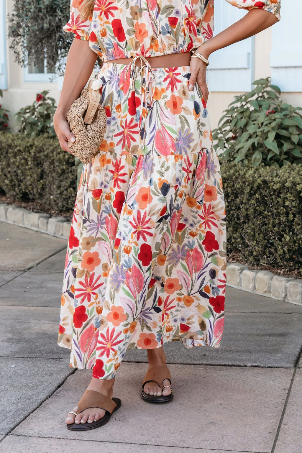Sunset Bloom Multi Print Tiered Maxi Skirt - Image 2