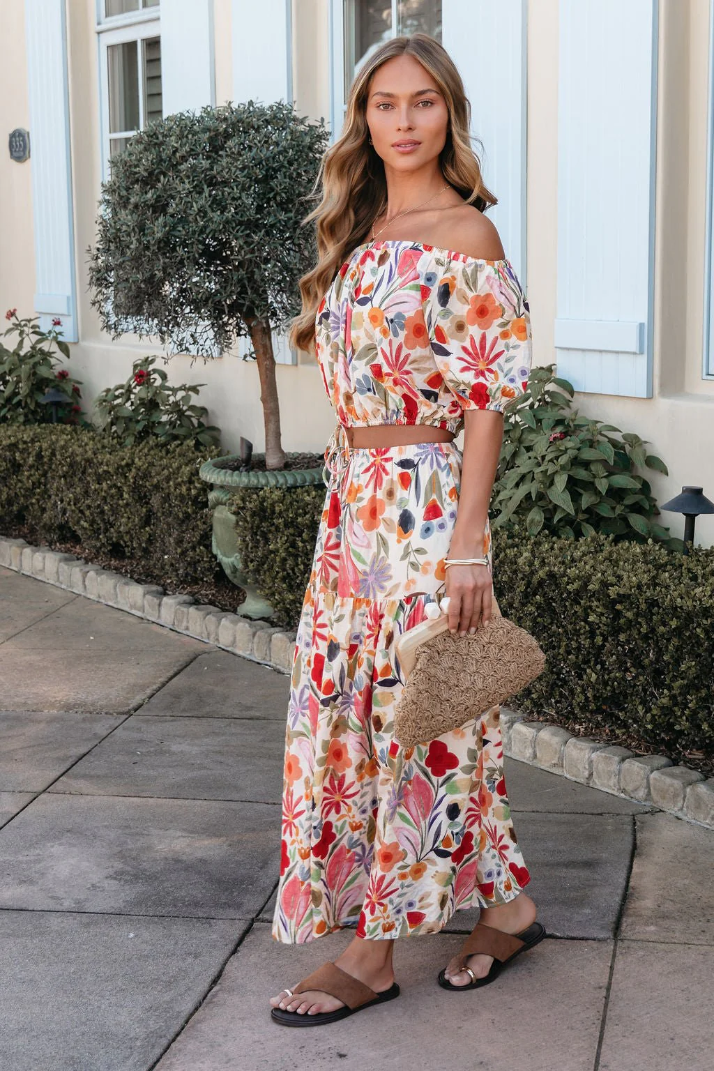 Sunset Bloom Multi Print Tiered Maxi Skirt - Image 3