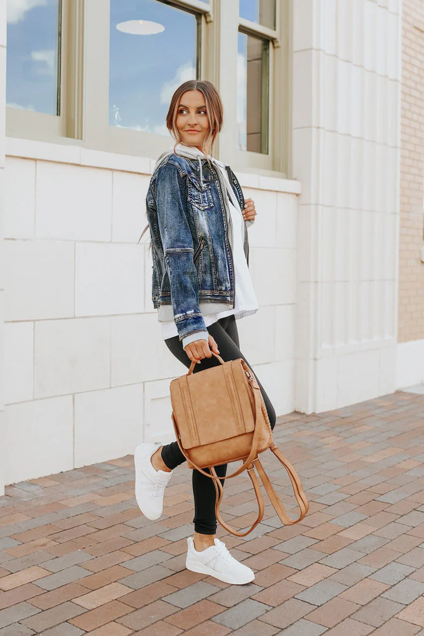 Denim Jacket with Hoodie: Medium Wash - Image 7