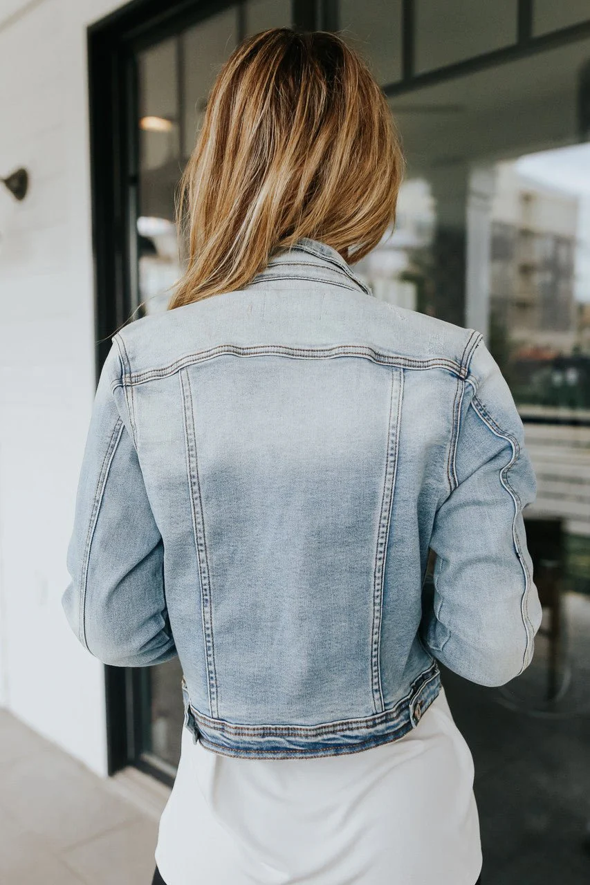 Sweet South Faded Denim Jacket - Light Wash - Image 6