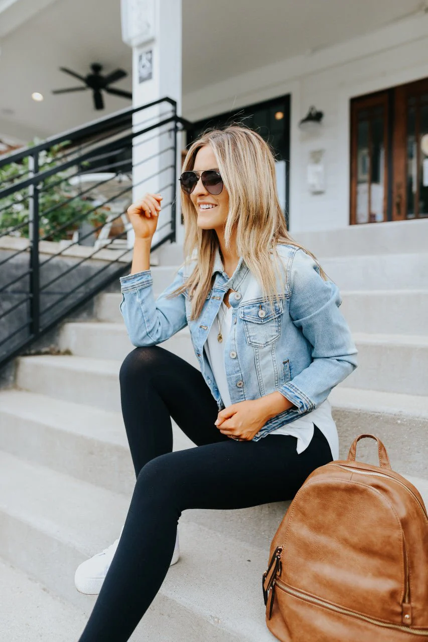Sweet South Faded Denim Jacket - Light Wash - Image 9