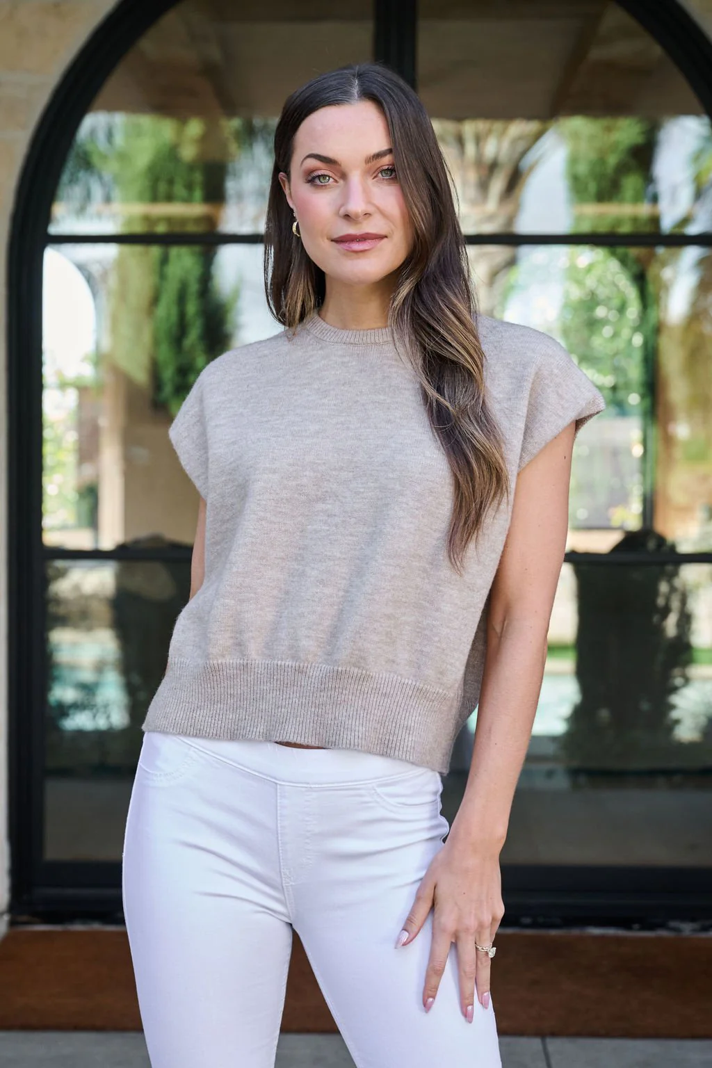 Taupe Two Tone Ribbed Sweater - FINAL SALE - Image 3
