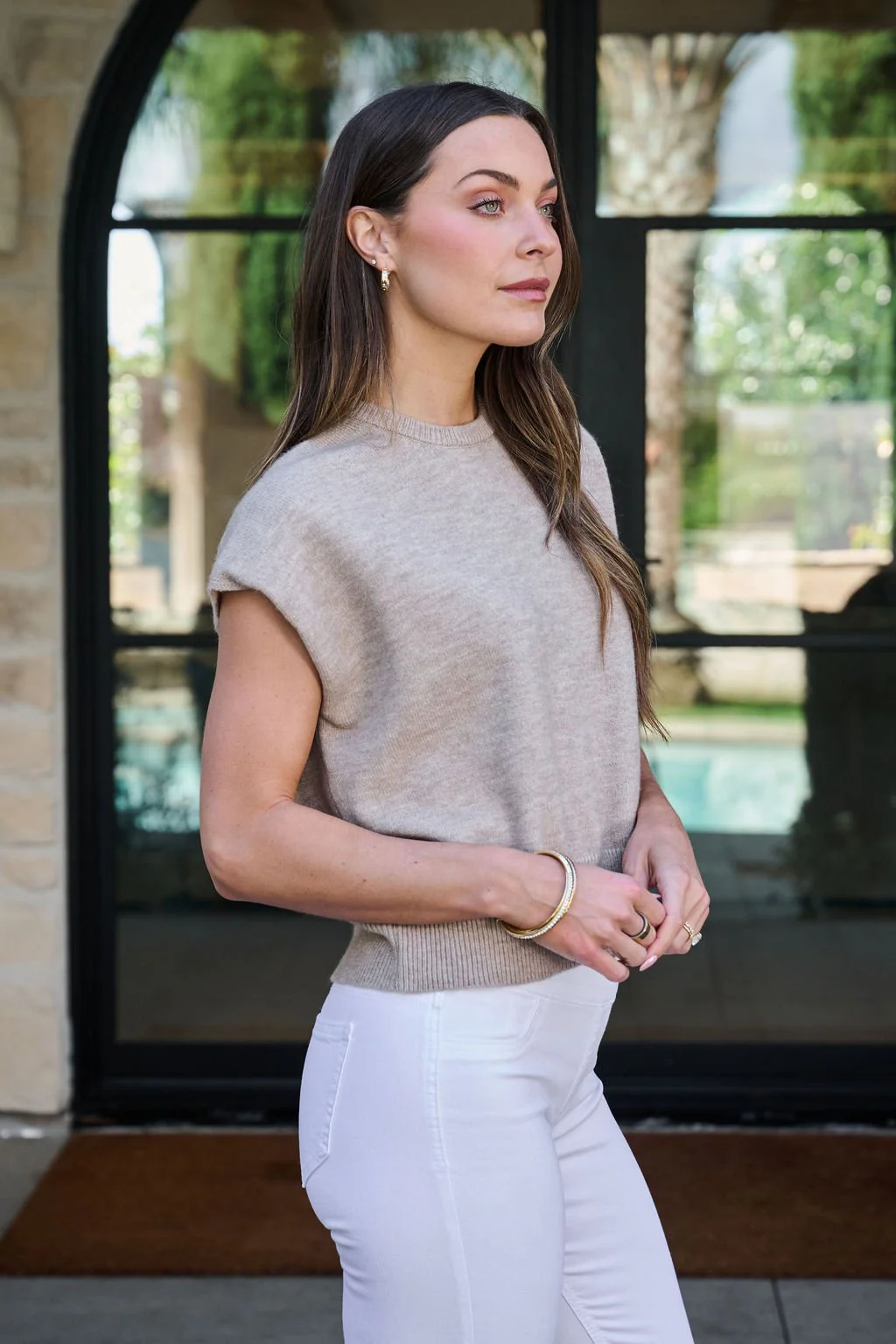 Taupe Two Tone Ribbed Sweater - FINAL SALE - Image 9