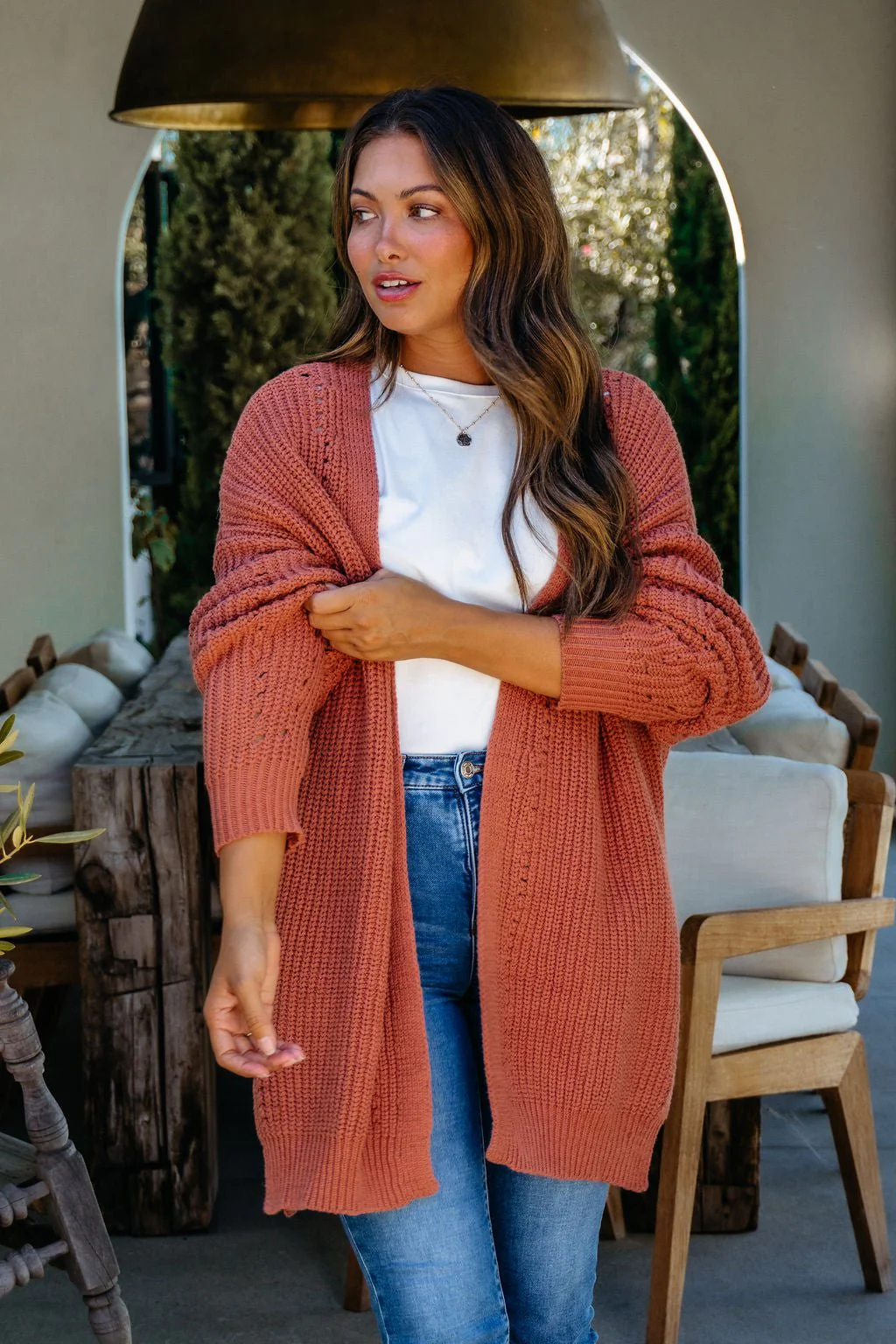 Terracotta Open Front Cardigan - FINAL SALE