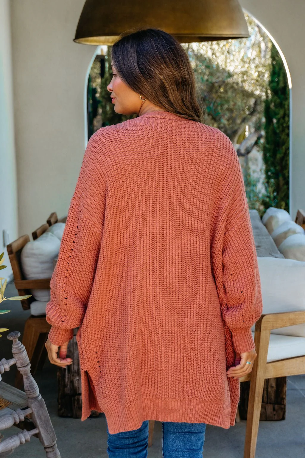 Terracotta Open Front Cardigan - FINAL SALE - Image 7