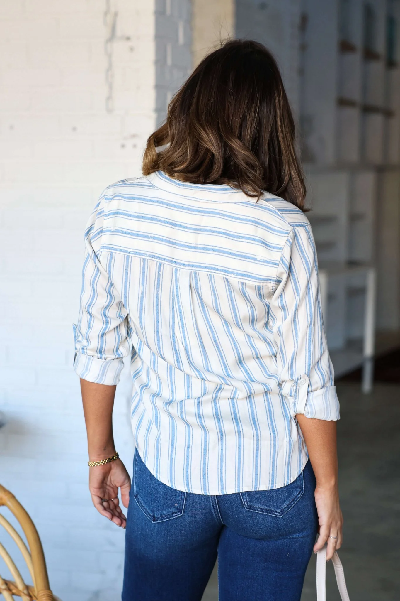 Thread and Supply Anna Blue Striped Shirt - Image 4