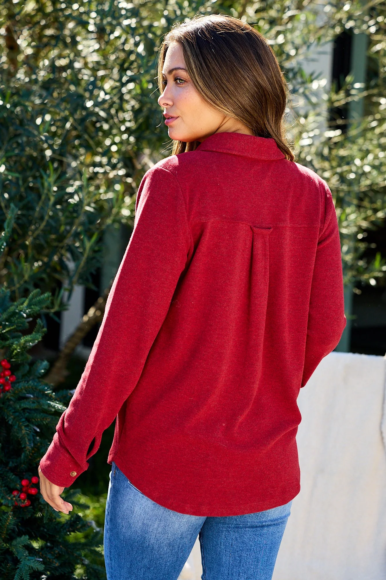 Thread and Supply Crimson Brushed Button Down Shirt - FINAL SALE - Image 11