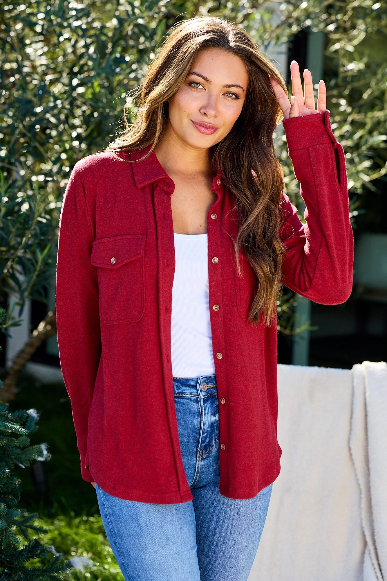 Thread and Supply Crimson Brushed Button Down Shirt - FINAL SALE - Image 2