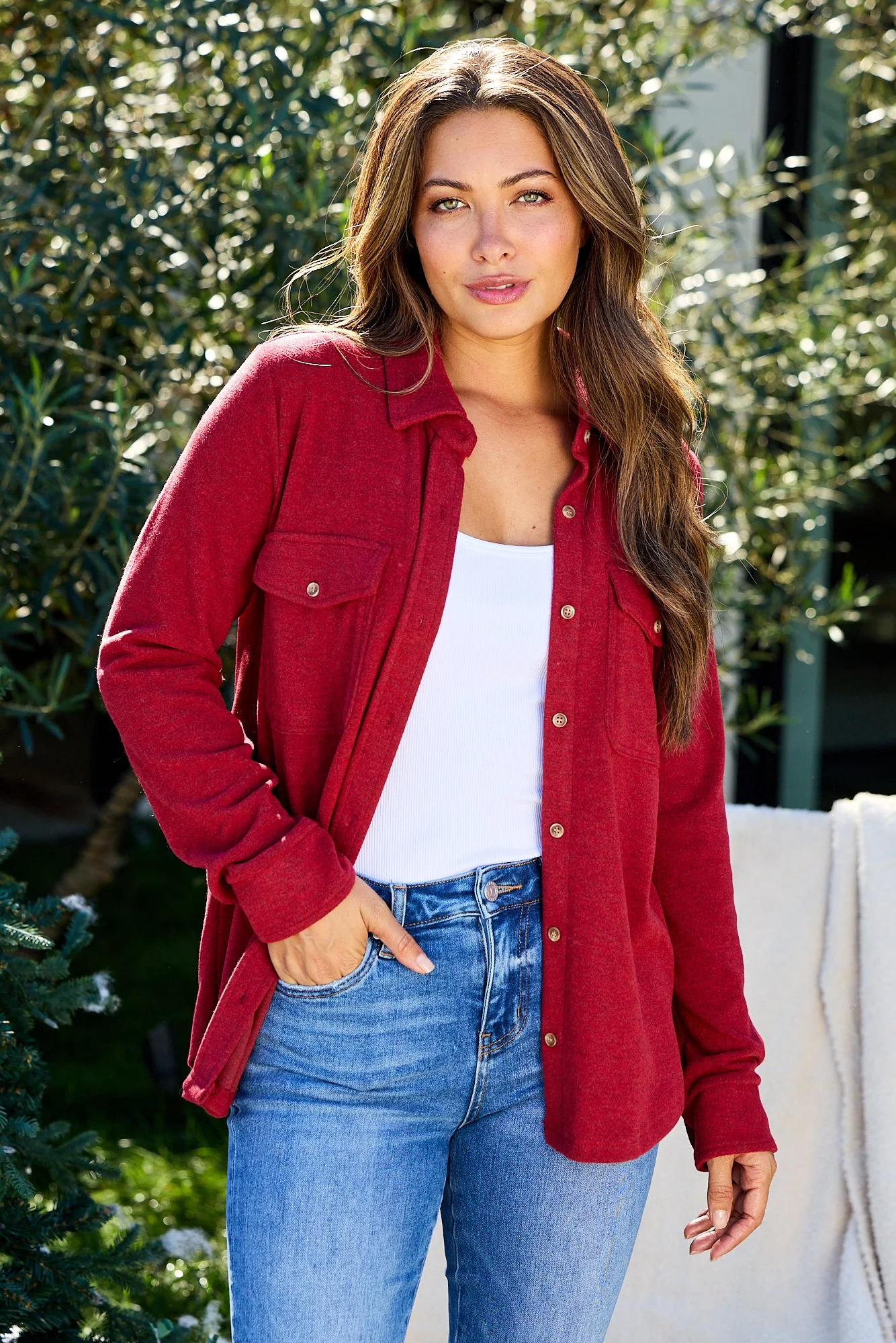 Thread and Supply Crimson Brushed Button Down Shirt - FINAL SALE - Image 5