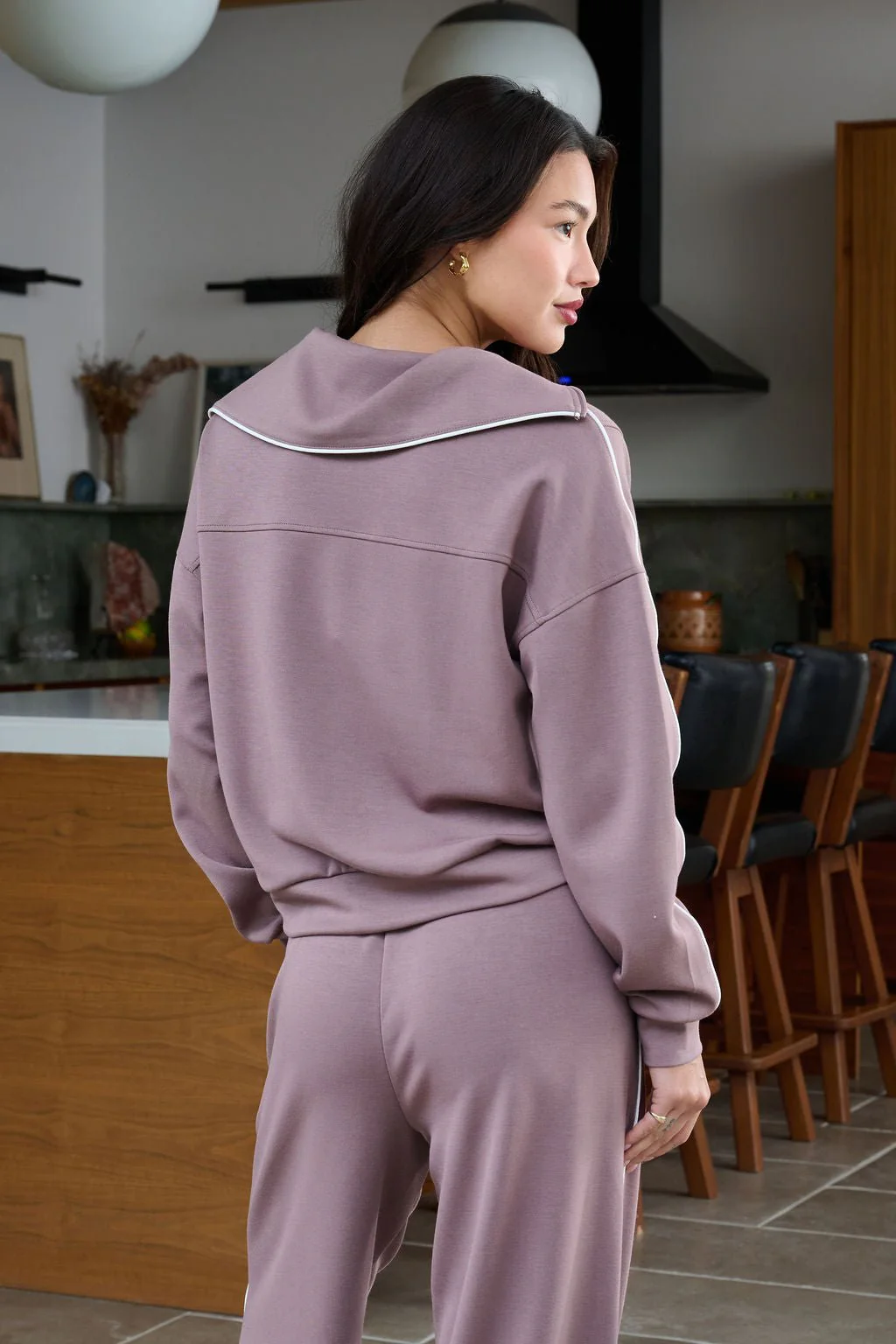 Thread and Supply Mocha Hooded Quarter Zip Pullover - FINAL SALE - Image 10
