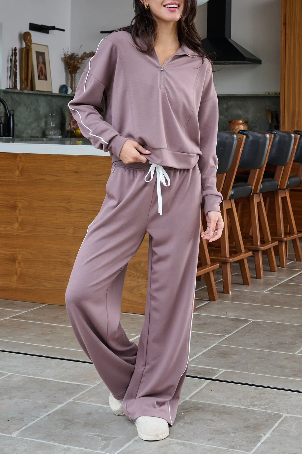 Thread and Supply Mocha Wide Leg Drawstring Pants - FINAL SALE - Image 5