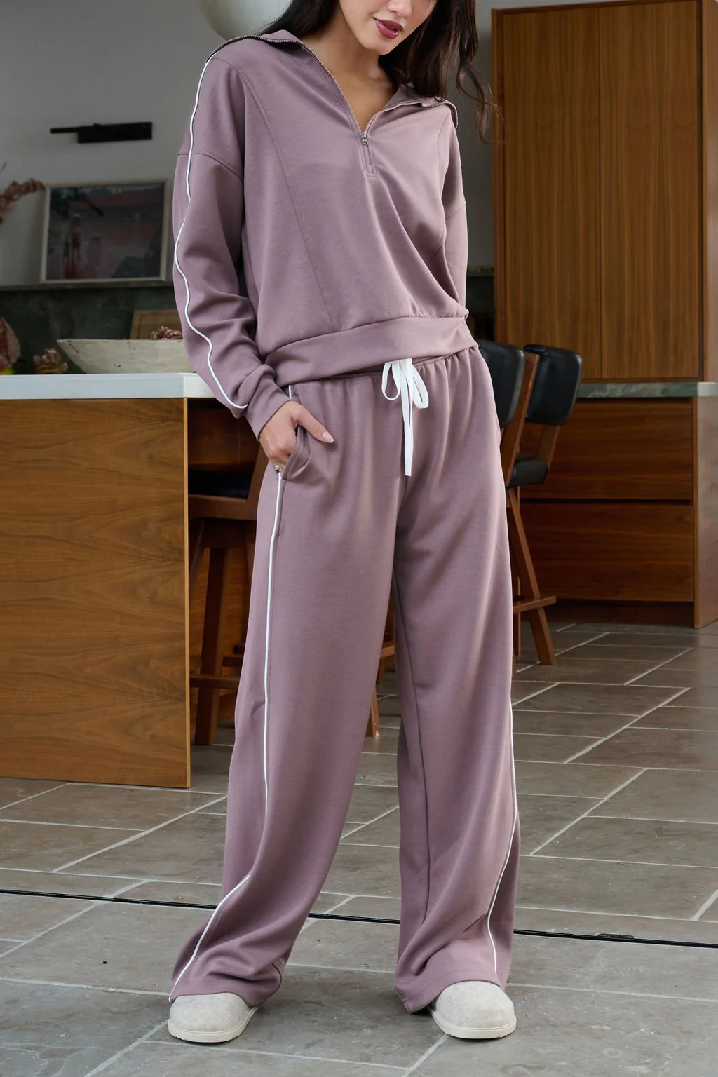 Thread and Supply Mocha Wide Leg Drawstring Pants - FINAL SALE - Image 6