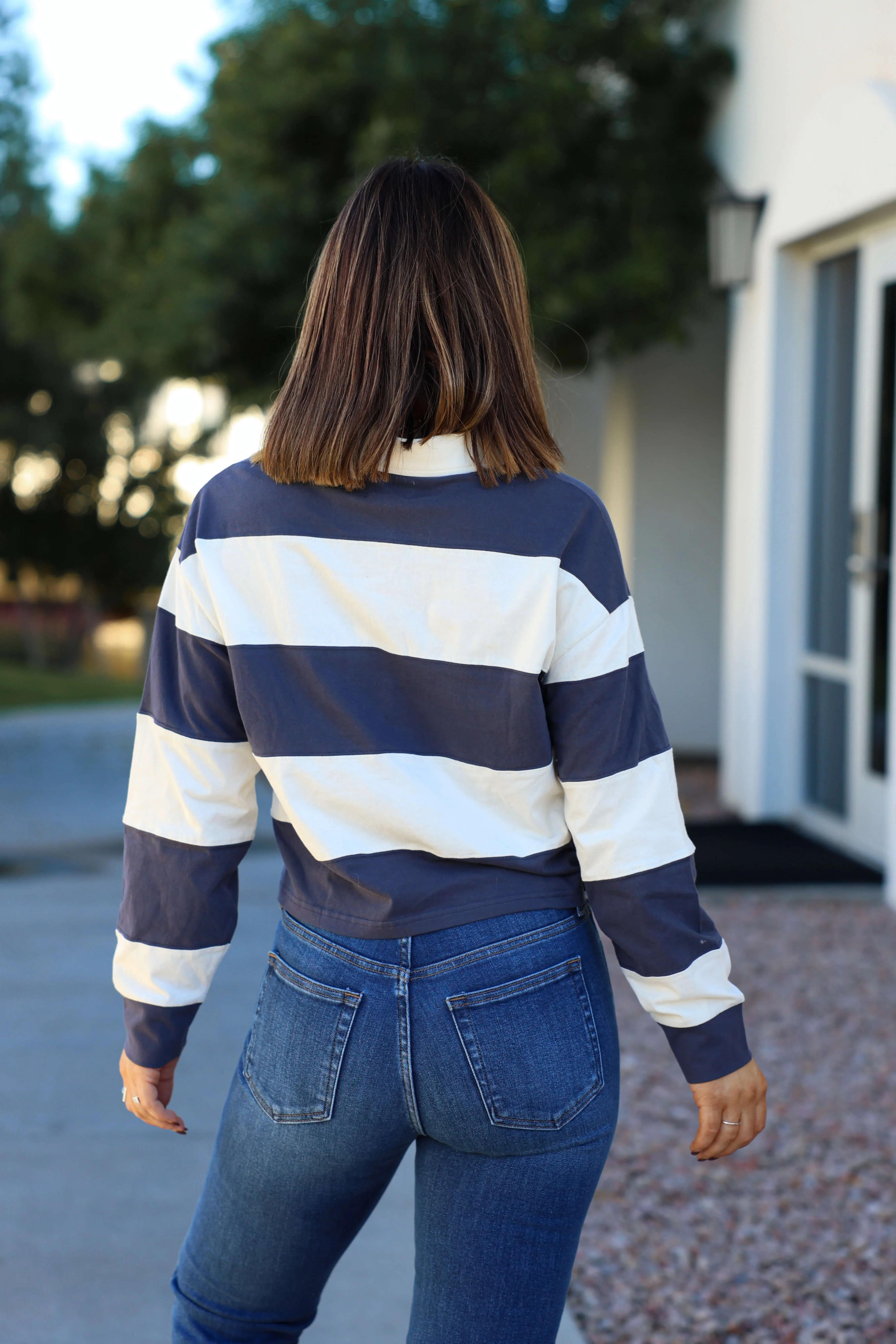 Thread and Supply Navy Stripe Button Up Top - FINAL SALE - Image 5