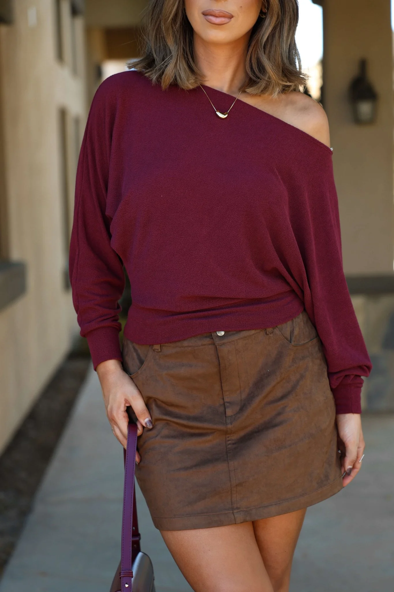 Thread & Supply Brown Faux Suede Mini Skirt - FINAL SALE - Image 5