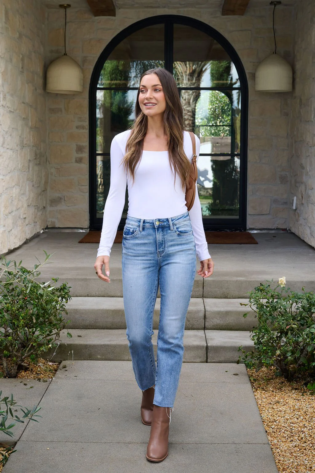 Vervet Light Wash Cropped Flare Jeans - Image 4
