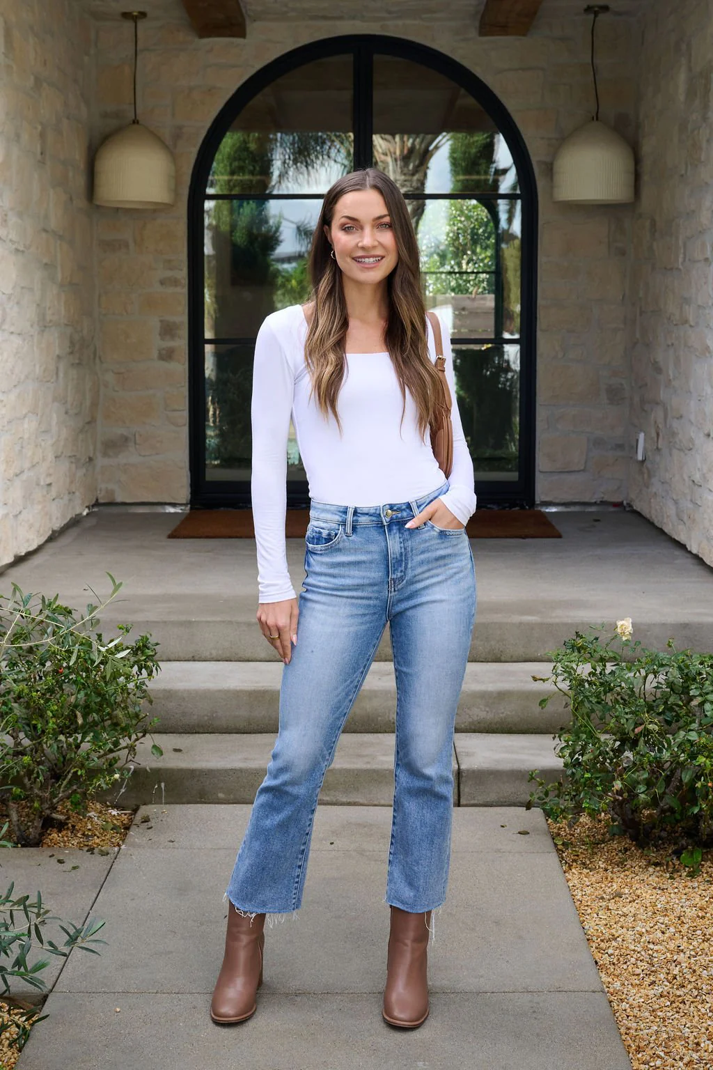 Vervet Light Wash Cropped Flare Jeans - Image 5