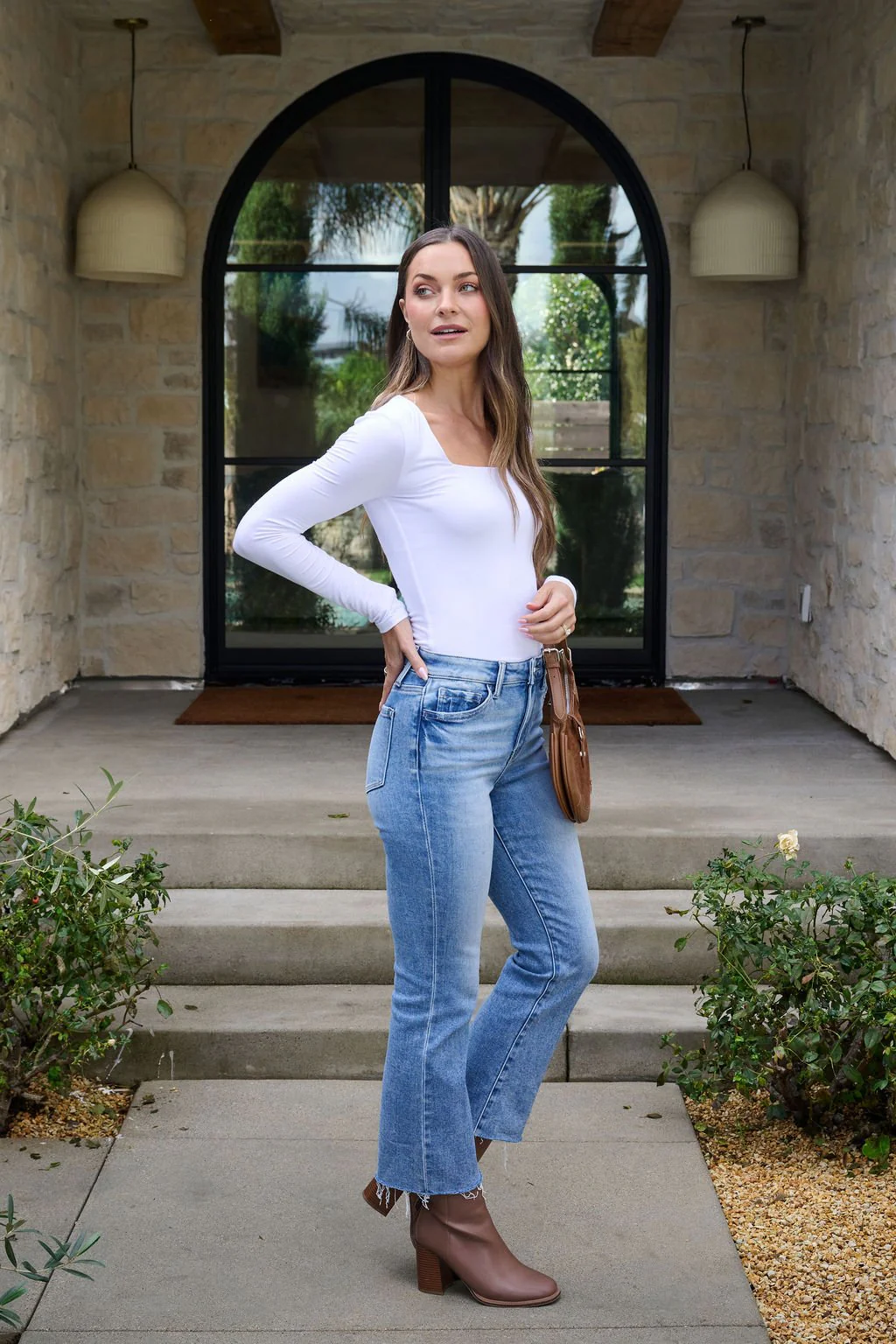 Vervet Light Wash Cropped Flare Jeans - Image 6