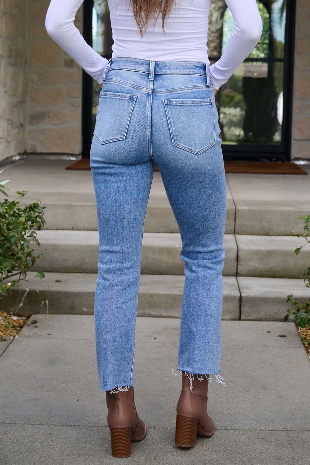 Vervet Light Wash Cropped Flare Jeans - Image 9