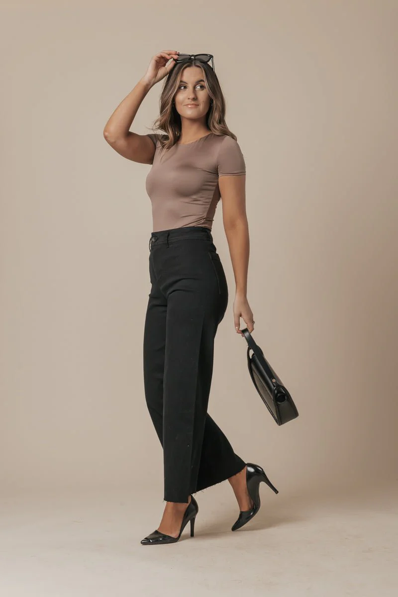Black Straight Wide Leg Pants - Image 3