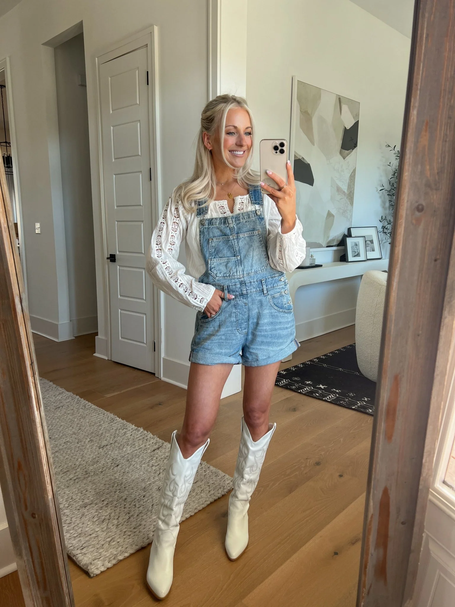 Free People Light Wash Ziggy Shortalls - Image 10