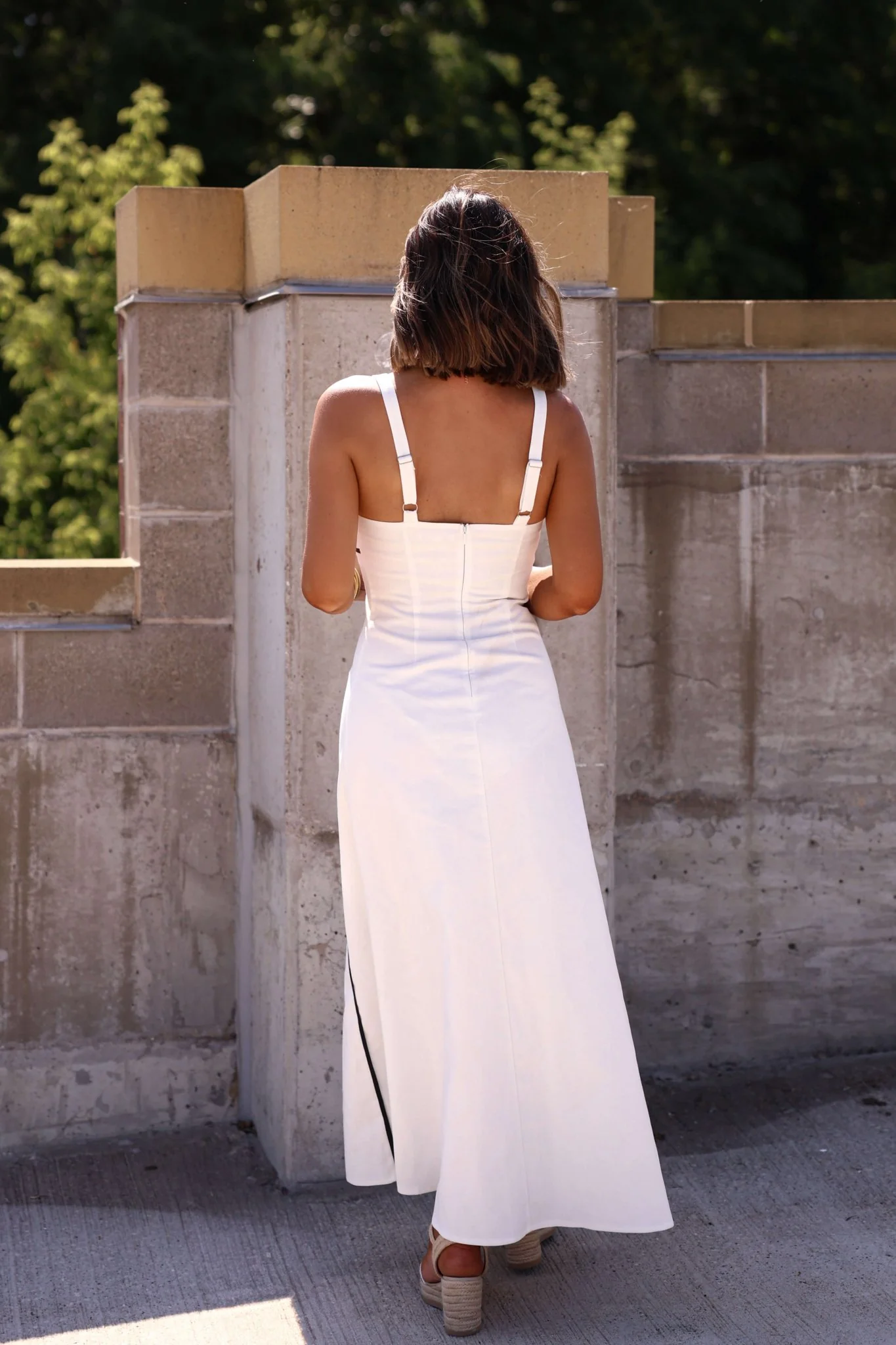 White and Black Trim Detail Maxi Dress - FINAL SALE - Image 5