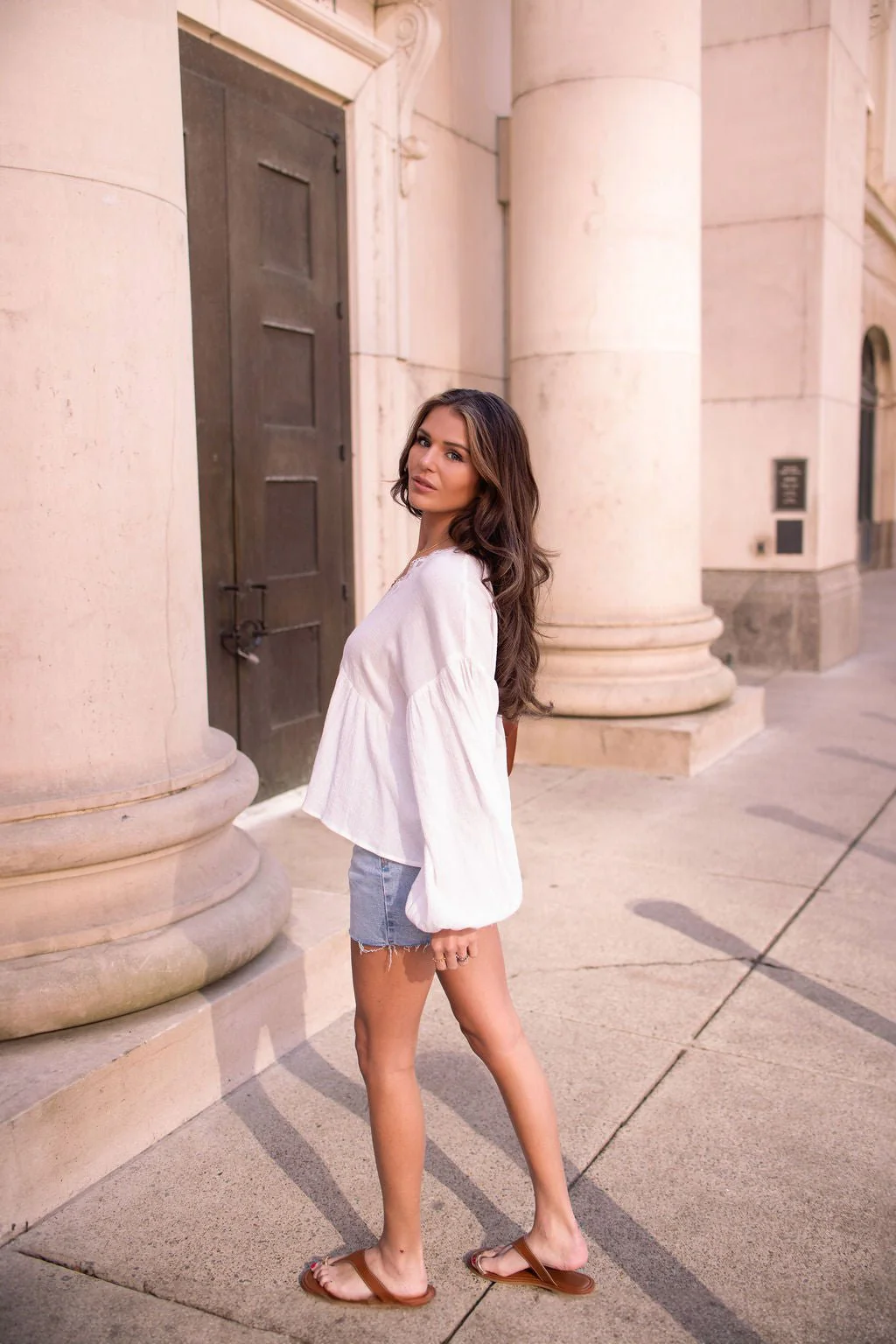 White Flowy Lace Trim Top - Image 5