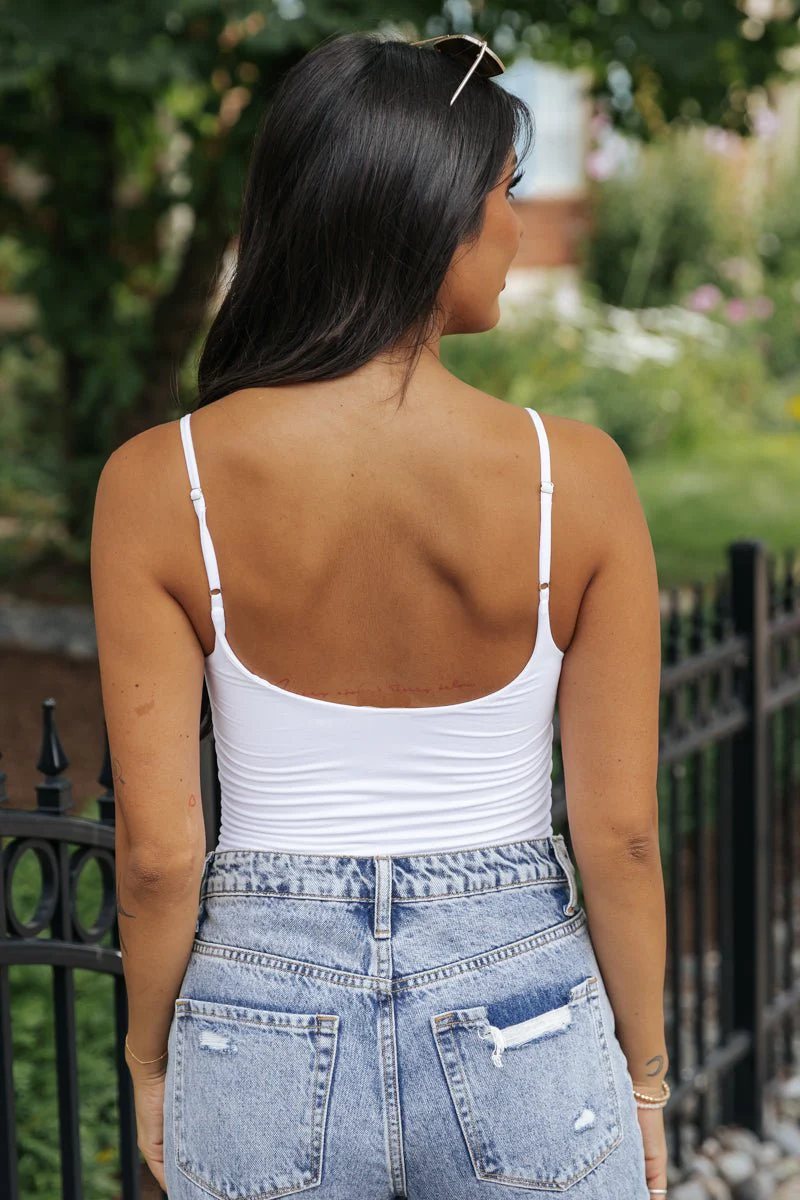 White Seamless Double Layer Bodysuit - Image 11