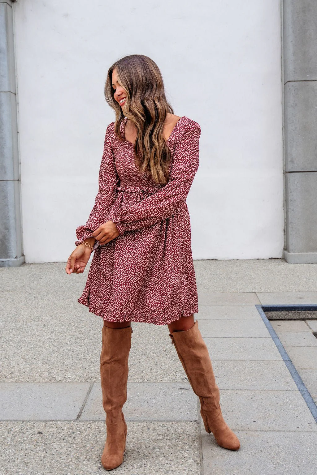 Wild Rust Print Smocked Mini Dress - FINAL SALE - Image 4