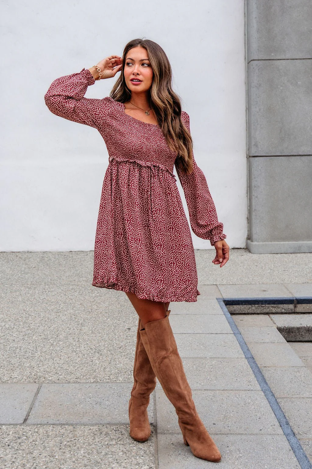 Wild Rust Print Smocked Mini Dress - FINAL SALE - Image 5