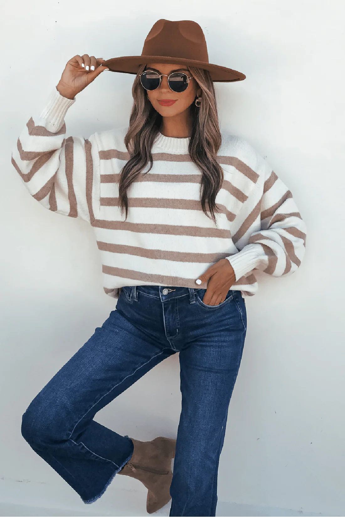 Willow Cream Stripe Ribbed Sweater - FINAL SALE