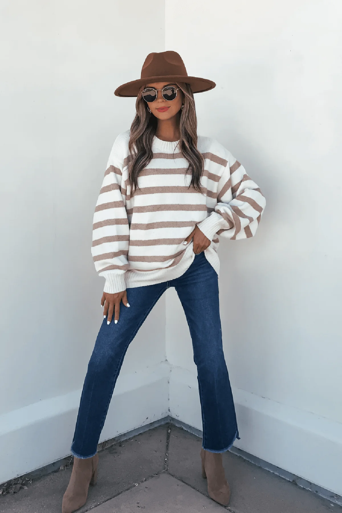 Willow Cream Stripe Ribbed Sweater - FINAL SALE - Image 2